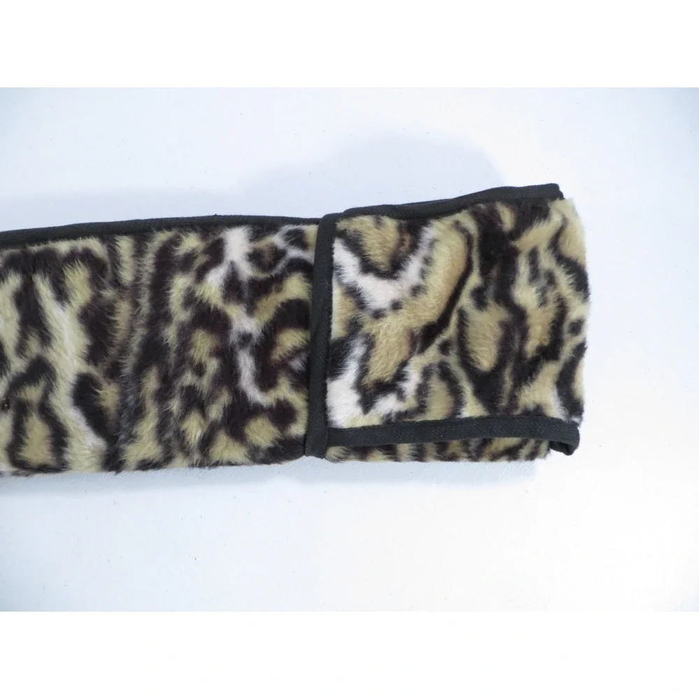 Vintage Leopard Print Fleece Orange Satin Lined Rifle Shotgun Sock Case Bag 48